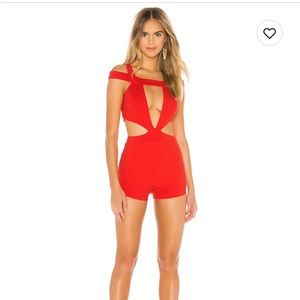 Superdown red romper with cutout